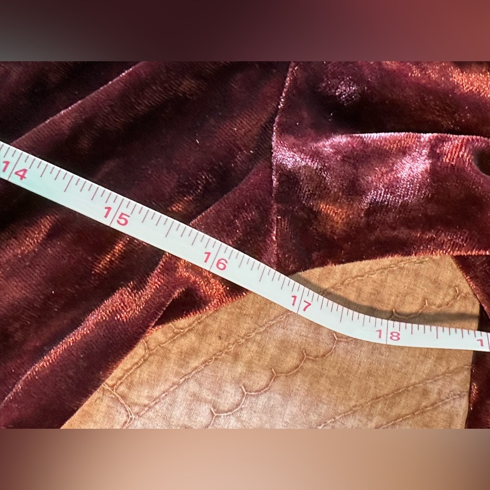 Belle by Kim Gravel Red Ruched Long Sleeve Gown - Picture 3 of 13